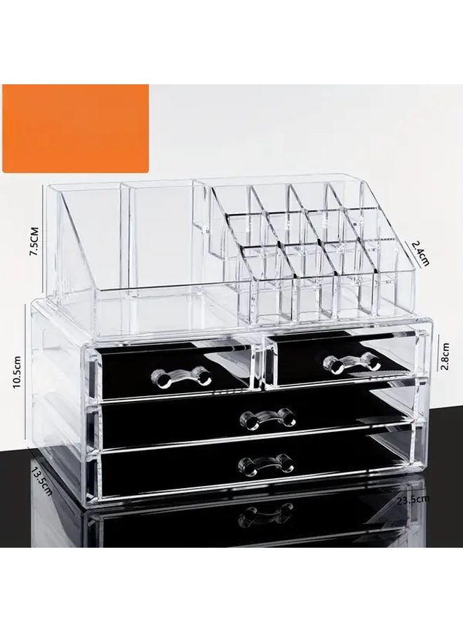 Type B Large Transparent Acrylic Makeup Organizer Stackable Skincare Storage Box With Drawers - Image 4